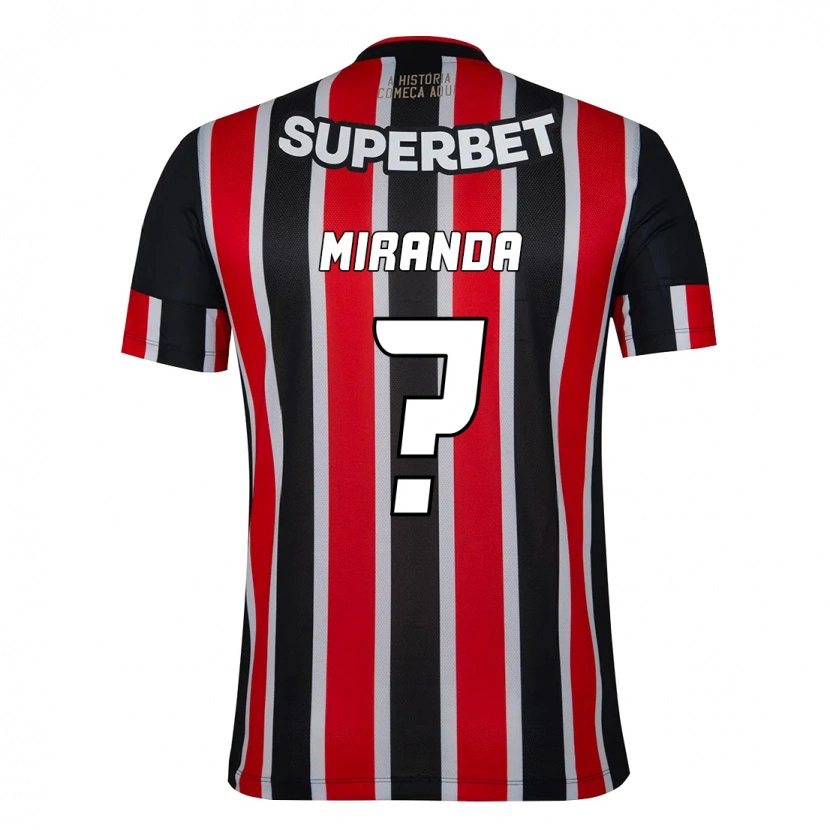 DanxenキッズGustavo Miranda#0ブラック レッドアウェイシャツ2025/26ジャージーユニフォーム