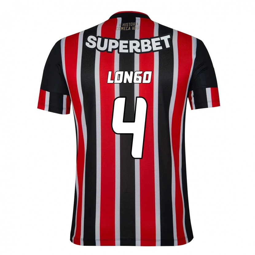 Danxenキッズサンティアゴ・ロンゴ#4ブラック レッドアウェイシャツ2025/26ジャージーユニフォーム