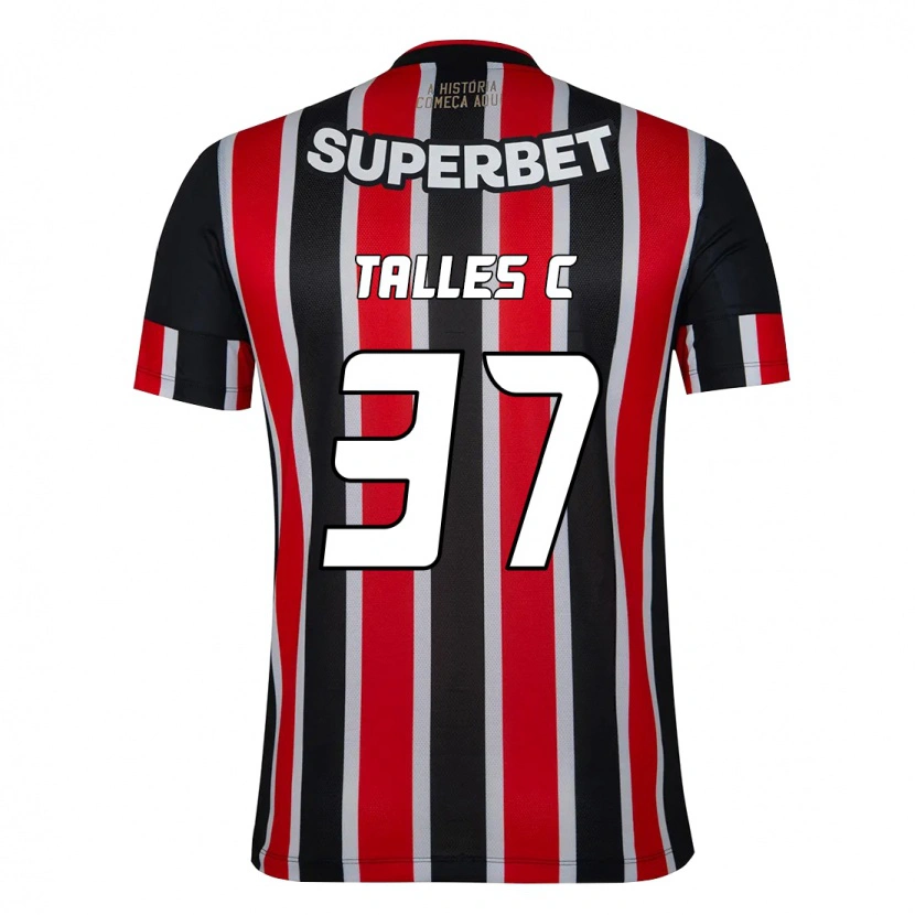 Danxenキッズタレス・コスタ#37ブラック レッドアウェイシャツ2025/26ジャージーユニフォーム