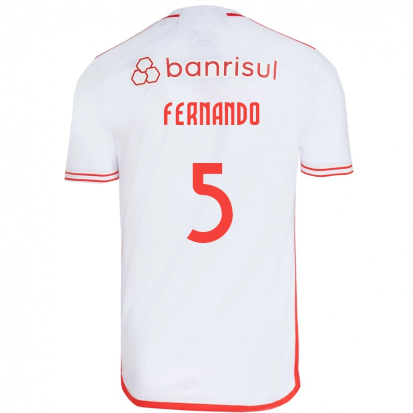 Danxenキッズフェルナンド#5ホワイト レッドアウェイシャツ2025/26ジャージーユニフォーム