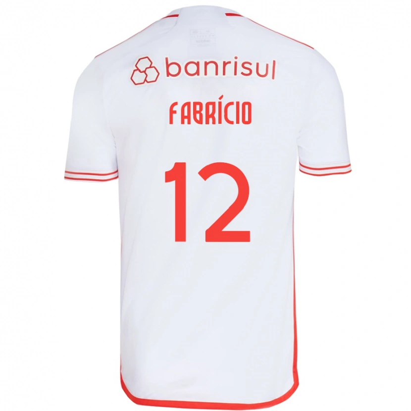 Danxenキッズファブリシオ・ドス・サントス・シウヴァ#12ホワイト レッドアウェイシャツ2025/26ジャージーユニフォーム