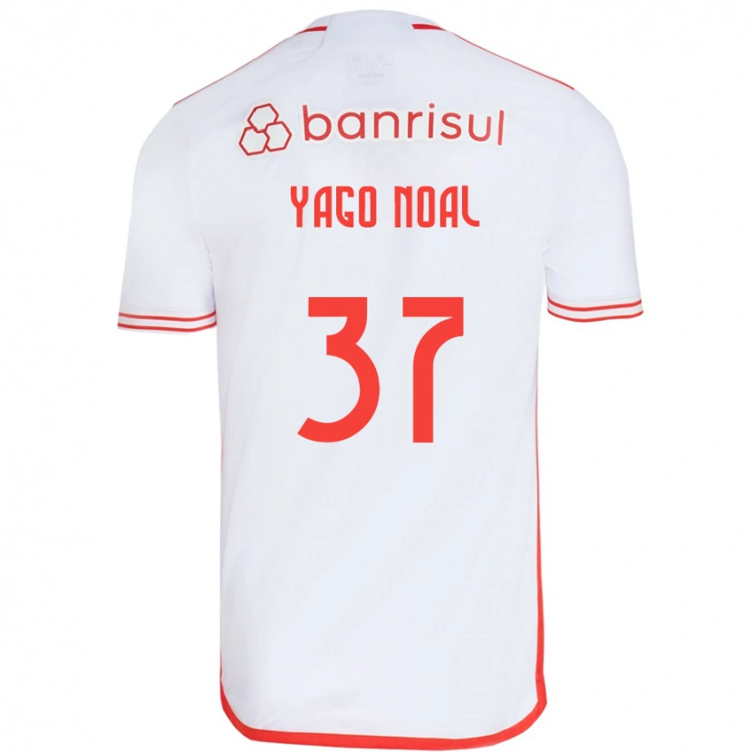 DanxenキッズYago Noal#37ホワイト レッドアウェイシャツ2025/26ジャージーユニフォーム