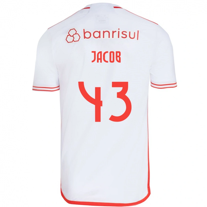 DanxenキッズBernardo Jacob#43ホワイト レッドアウェイシャツ2025/26ジャージーユニフォーム