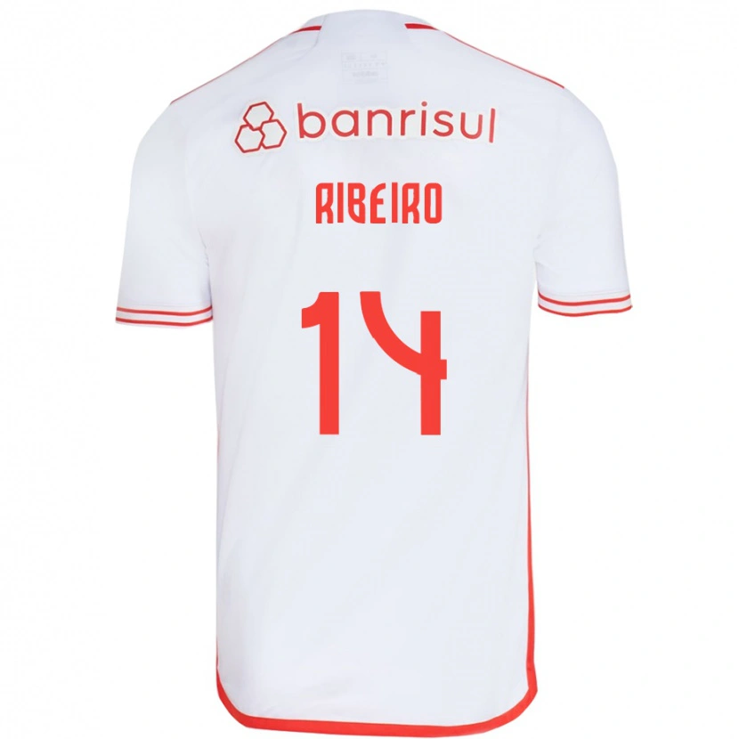 Danxenキッズルーカス・リベイロ・ドス・サントス#14ホワイト レッドアウェイシャツ2025/26ジャージーユニフォーム