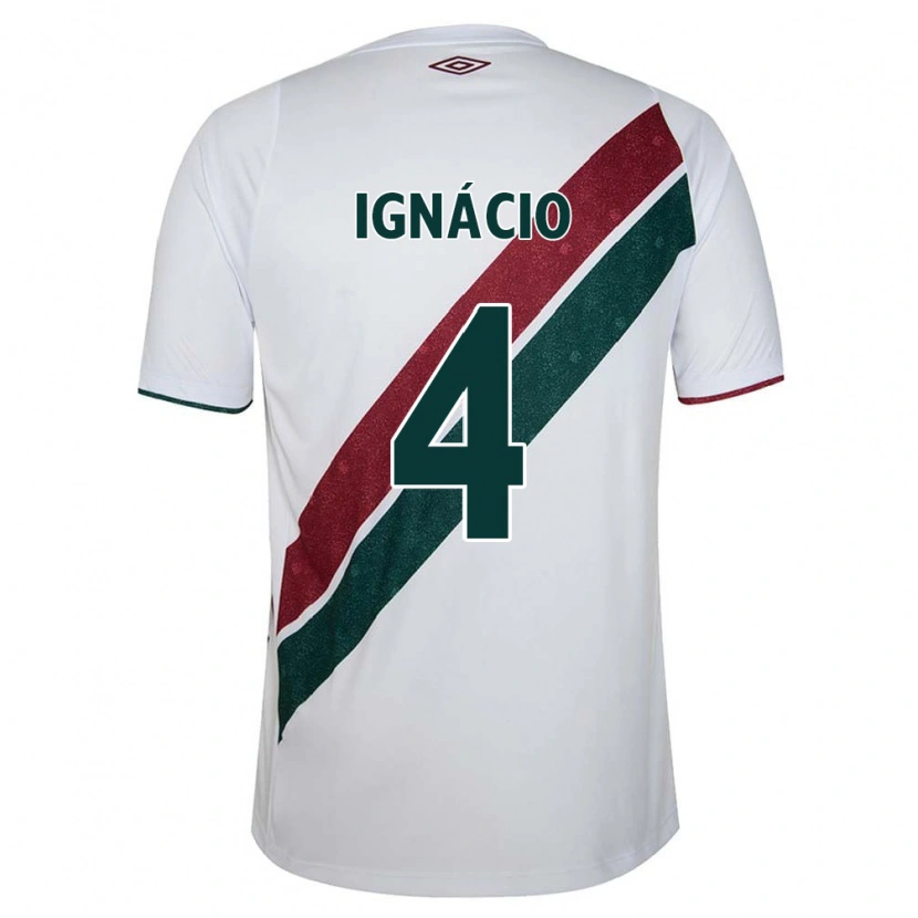 DanxenキッズIgnácio#4ホワイト グリーン マルーンアウェイシャツ2025/26ジャージーユニフォーム