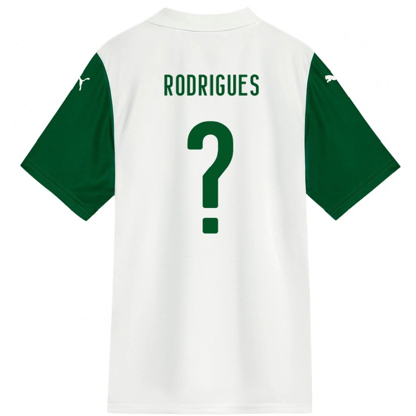 DanxenキッズCésar Rodrigues#0ホワイト グリーンアウェイシャツ2025/26ジャージーユニフォーム