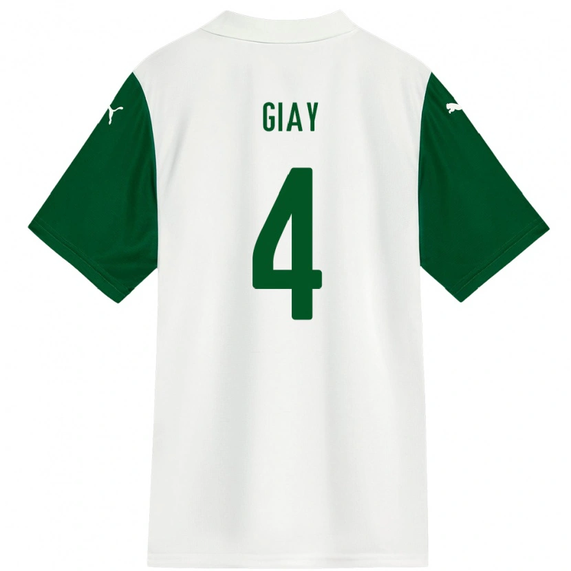 DanxenキッズAgustín Giay#4ホワイト グリーンアウェイシャツ2025/26ジャージーユニフォーム