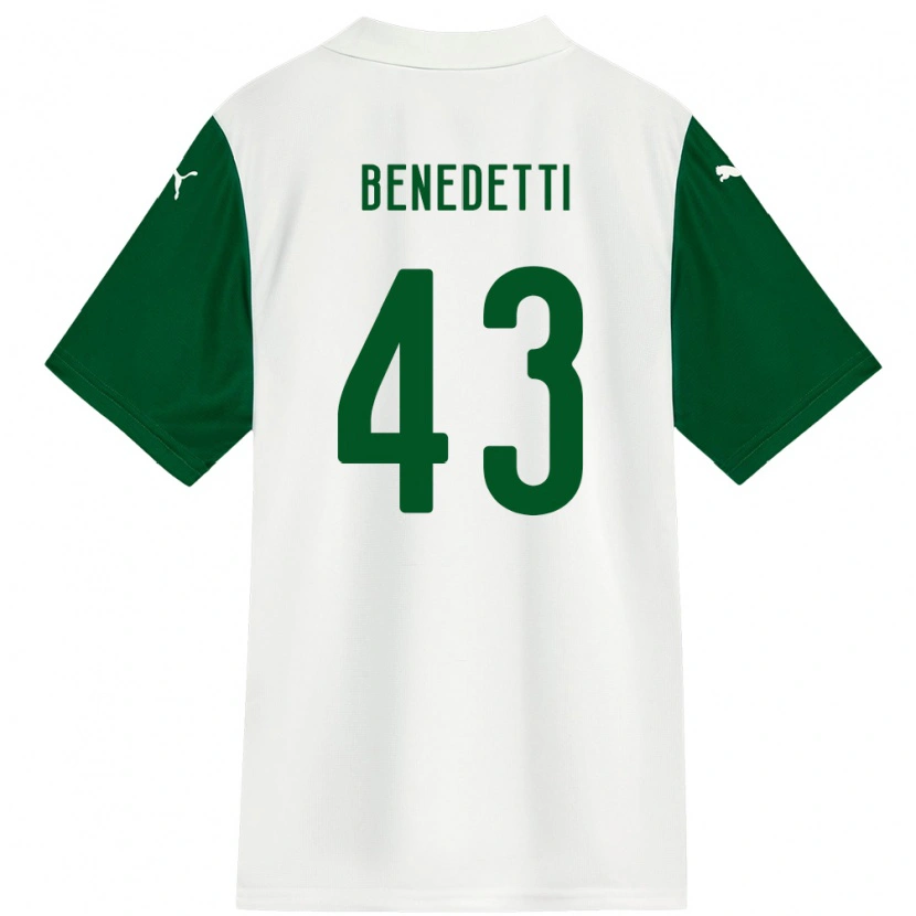 DanxenキッズLuis Benedetti#43ホワイト グリーンアウェイシャツ2025/26ジャージーユニフォーム