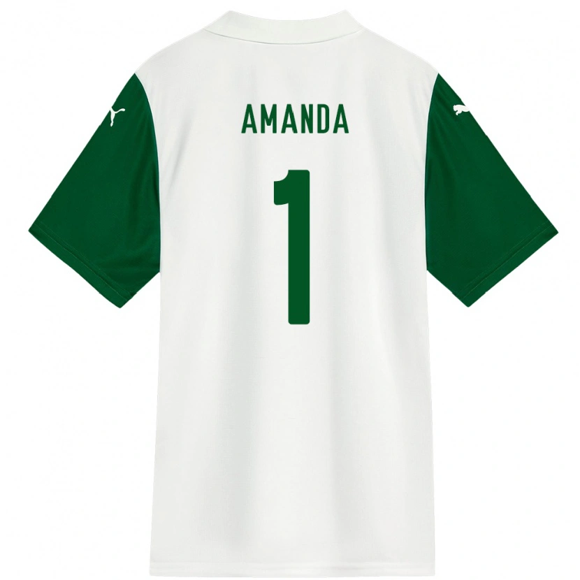 DanxenキッズAmanda#1ホワイト グリーンアウェイシャツ2025/26ジャージーユニフォーム