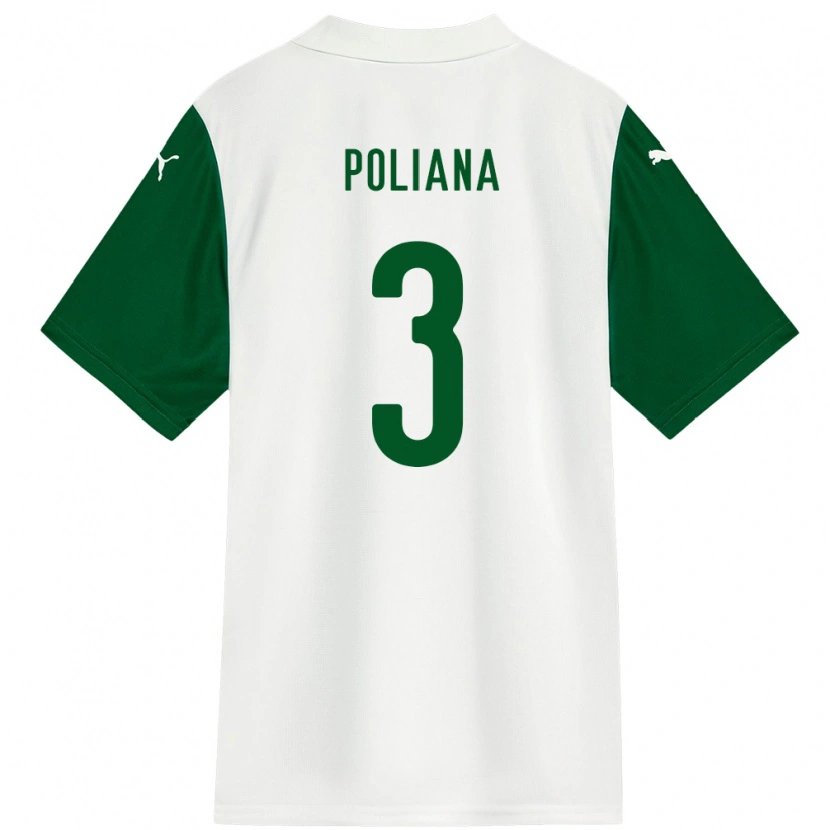 DanxenキッズPoliana#3ホワイト グリーンアウェイシャツ2025/26ジャージーユニフォーム