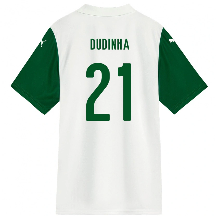 DanxenキッズDudinha#21ホワイト グリーンアウェイシャツ2025/26ジャージーユニフォーム