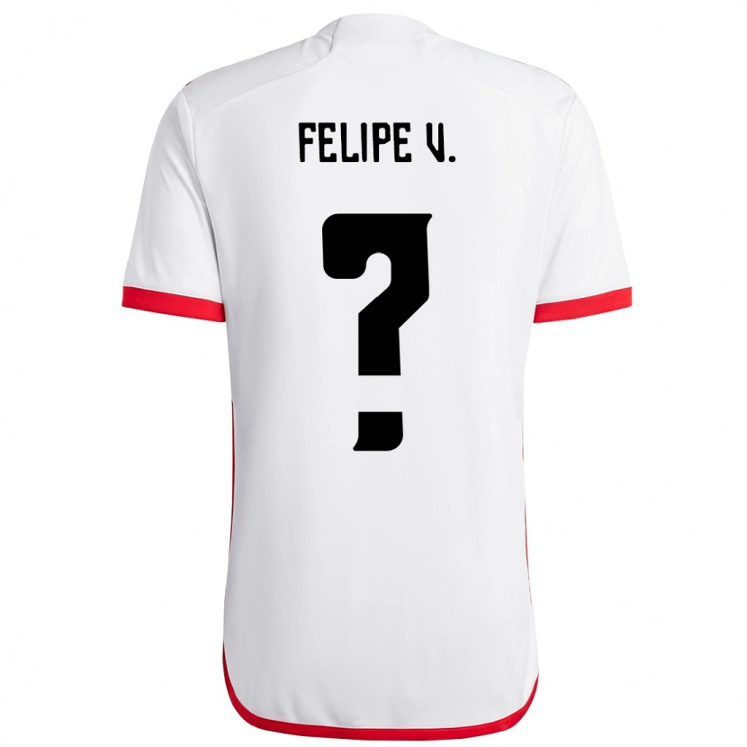 DanxenキッズFelipe Vieira#0ホワイト レッドアウェイシャツ2025/26ジャージーユニフォーム