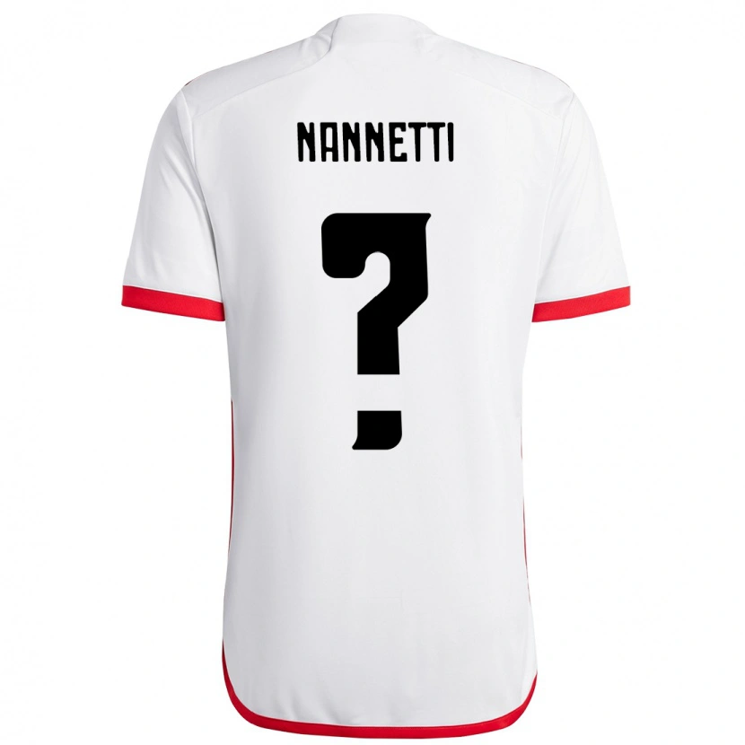 DanxenキッズLéo Nannetti#0ホワイト レッドアウェイシャツ2025/26ジャージーユニフォーム