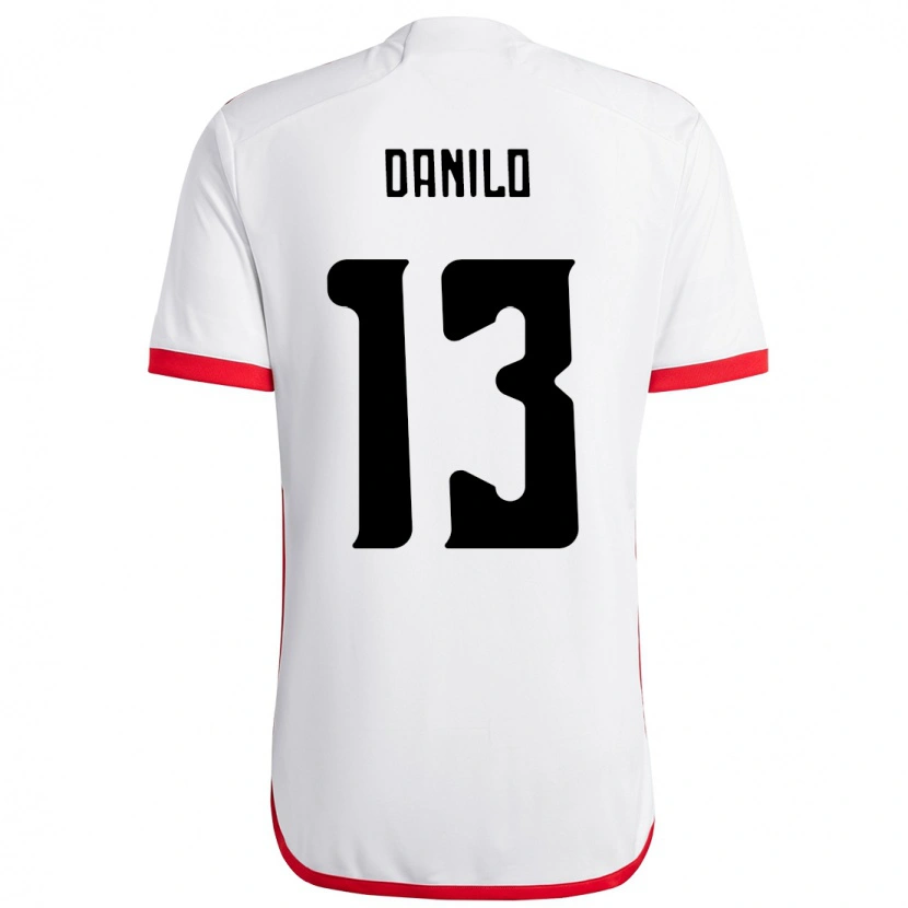 Danxenキッズダニーロ#13ホワイト レッドアウェイシャツ2025/26ジャージーユニフォーム