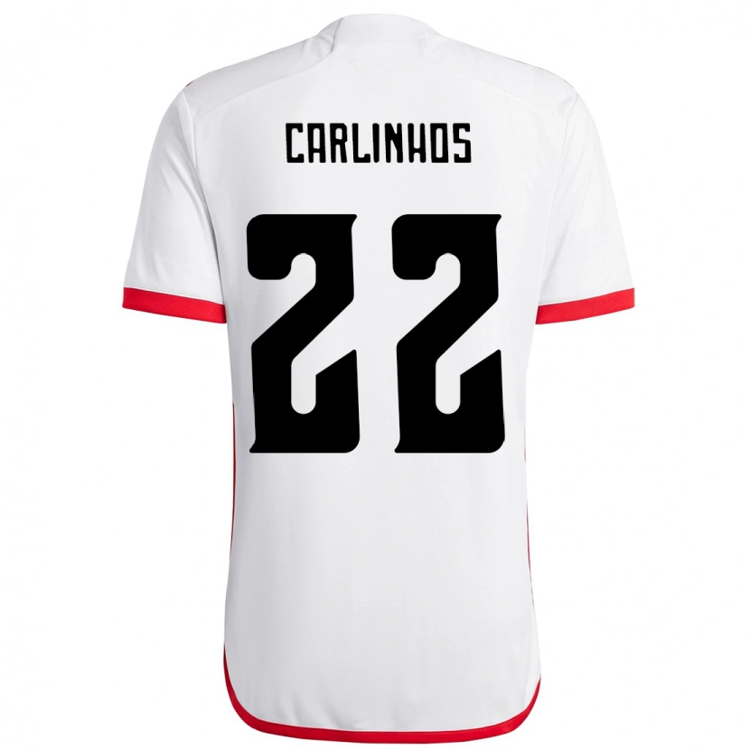 DanxenキッズCarlinhos#22ホワイト レッドアウェイシャツ2025/26ジャージーユニフォーム