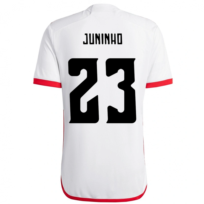Danxenキッズジュニーニョ・ペルナンブカーノ#23ホワイト レッドアウェイシャツ2025/26ジャージーユニフォーム