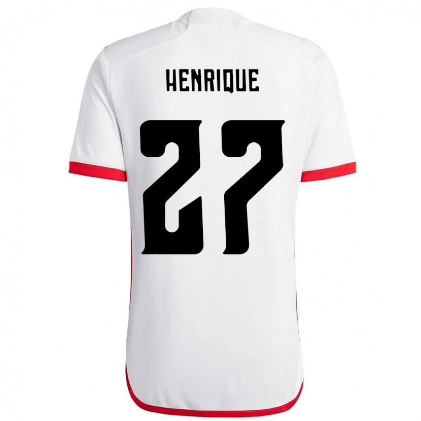 Danxenキッズブルーノ・エンヒキ・ピント#27ホワイト レッドアウェイシャツ2025/26ジャージーユニフォーム