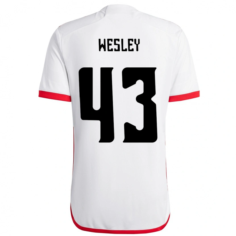 DanxenキッズWesley#43ホワイト レッドアウェイシャツ2025/26ジャージーユニフォーム