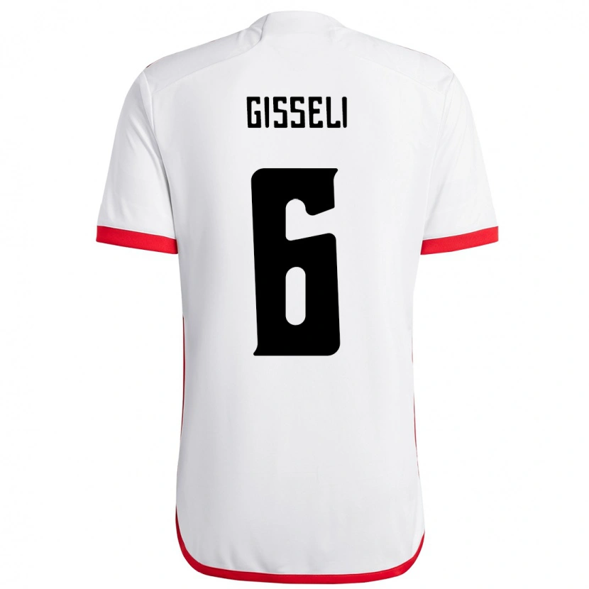 DanxenキッズGisseli#6ホワイト レッドアウェイシャツ2025/26ジャージーユニフォーム
