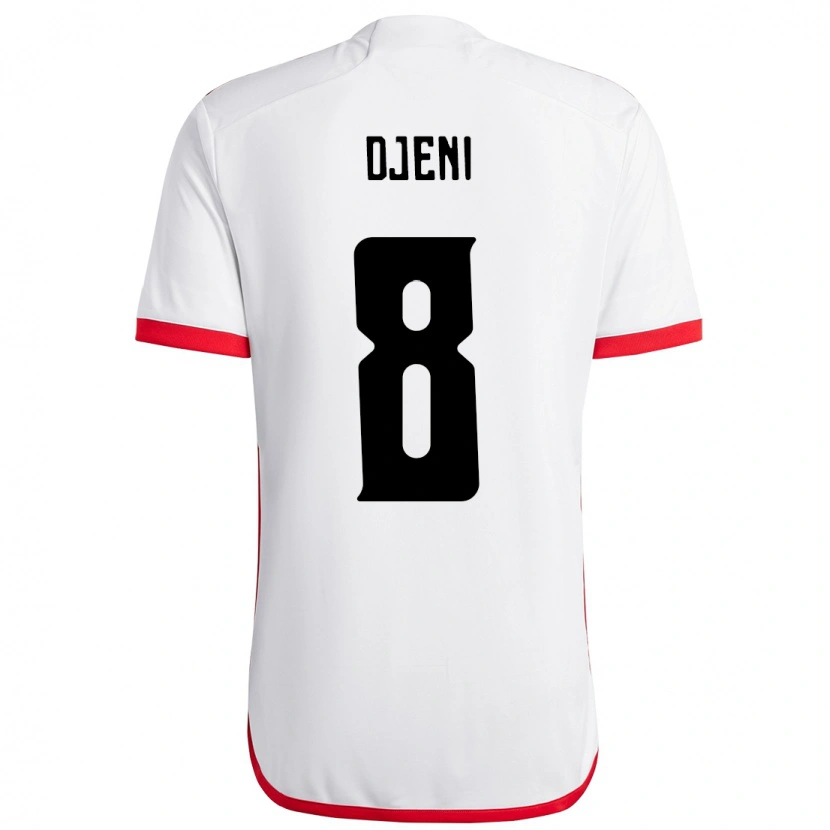 DanxenキッズDjeni#8ホワイト レッドアウェイシャツ2025/26ジャージーユニフォーム
