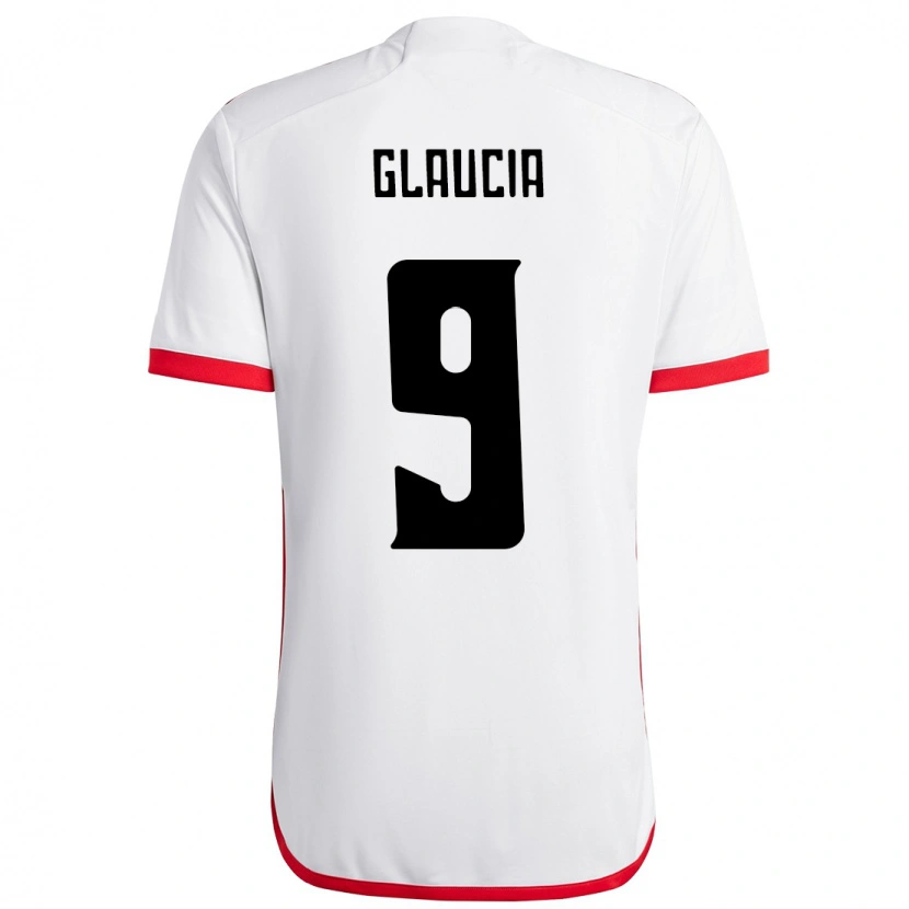 DanxenキッズGlaucia#9ホワイト レッドアウェイシャツ2025/26ジャージーユニフォーム