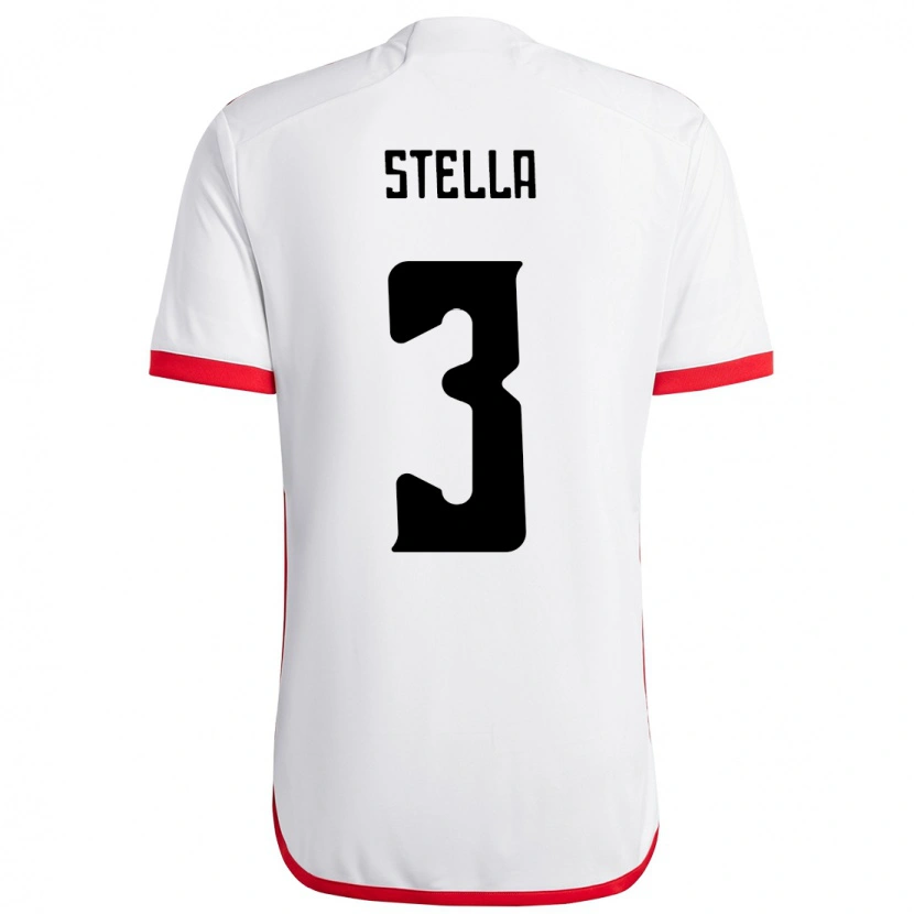 DanxenキッズStella#3ホワイト レッドアウェイシャツ2025/26ジャージーユニフォーム
