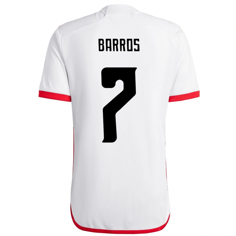 DanxenキッズRafa Barros#7ホワイト レッドアウェイシャツ2025/26ジャージーユニフォーム