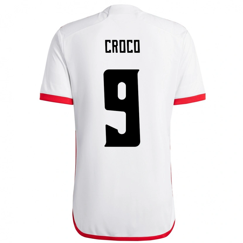 DanxenキッズGabi Croco#9ホワイト レッドアウェイシャツ2025/26ジャージーユニフォーム