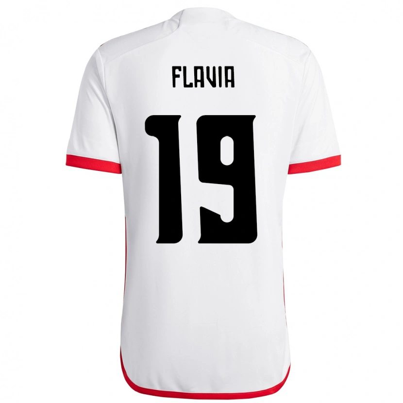 DanxenキッズFlavia#19ホワイト レッドアウェイシャツ2025/26ジャージーユニフォーム