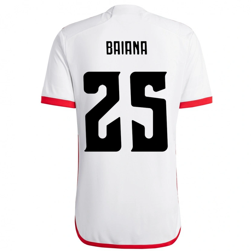 DanxenキッズLarissa Baiana#25ホワイト レッドアウェイシャツ2025/26ジャージーユニフォーム