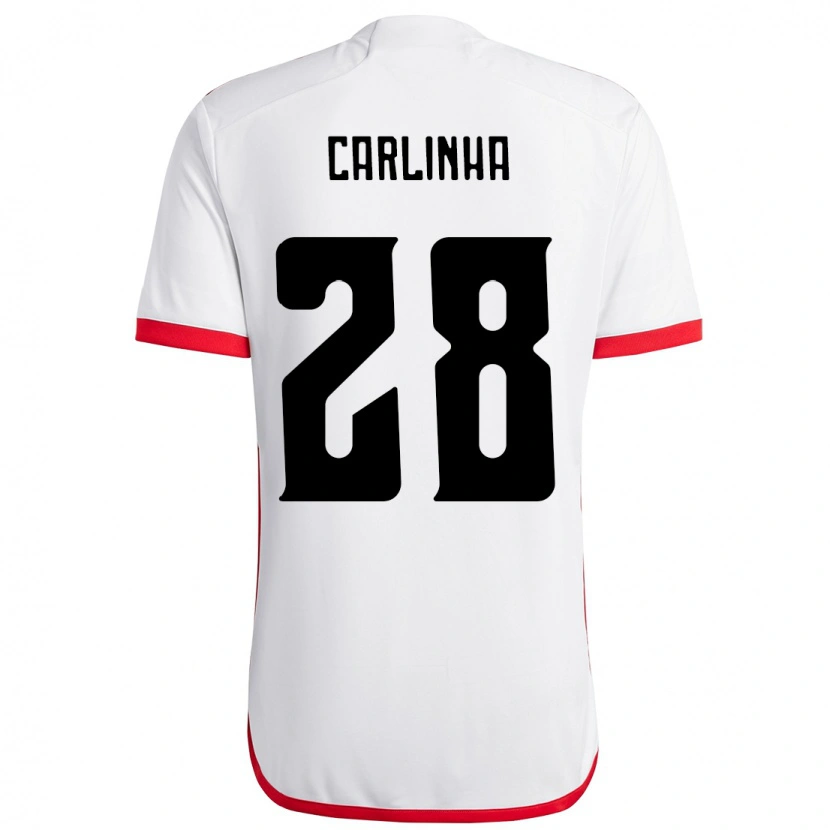 DanxenキッズCarlinha#28ホワイト レッドアウェイシャツ2025/26ジャージーユニフォーム