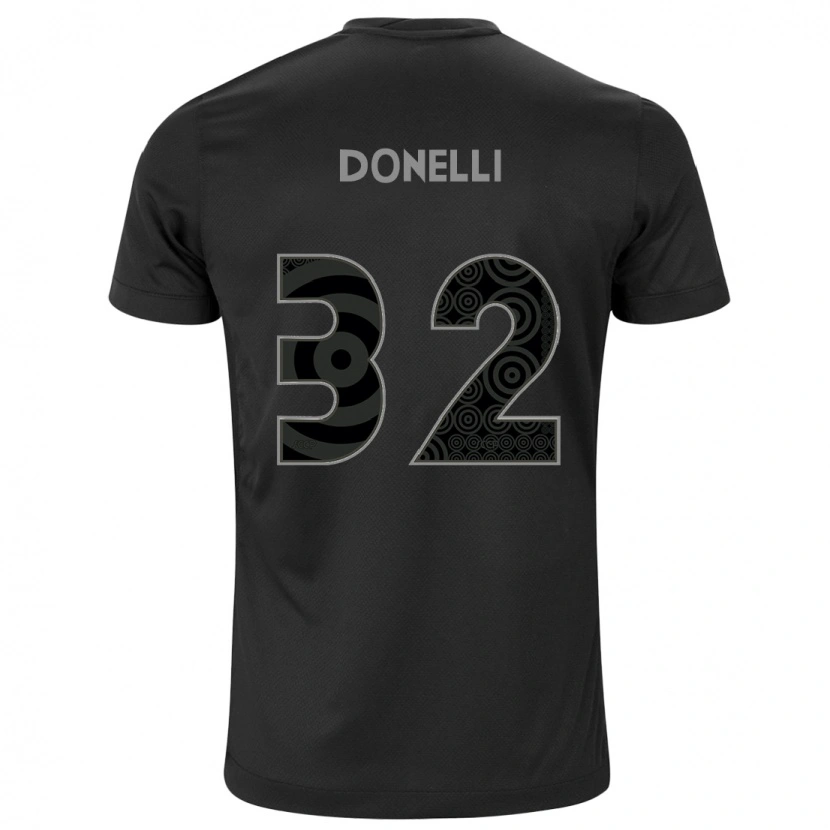 Danxenキッズマテウス・プラネレス・ドネーリ#32ブラック ホワイトアウェイシャツ2025/26ジャージーユニフォーム