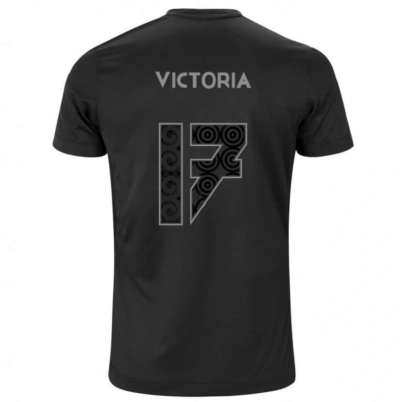 DanxenキッズVictória#17ブラック ホワイトアウェイシャツ2025/26ジャージーユニフォーム