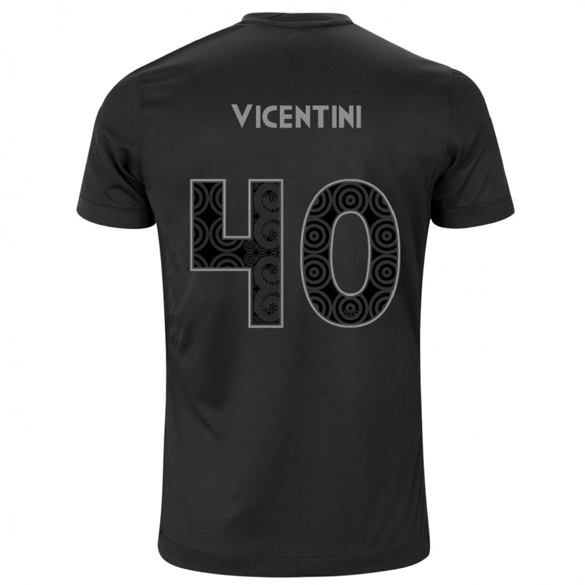 DanxenキッズGuilherme Vicentini#40ブラック ホワイトアウェイシャツ2025/26ジャージーユニフォーム