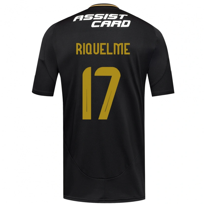 DanxenキッズCristián Riquelme#17ブラック ホワイトアウェイシャツ2025/26ジャージーユニフォーム