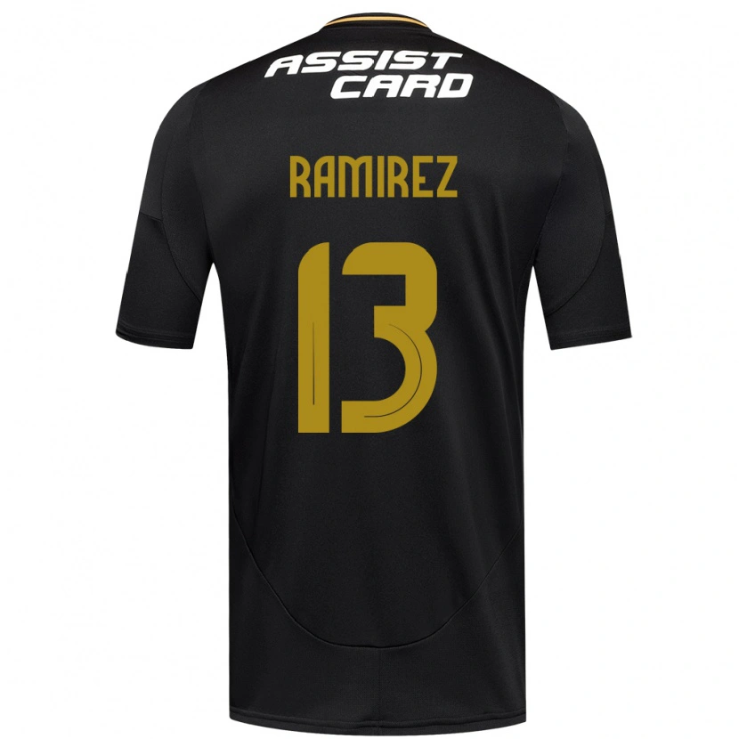 DanxenキッズFernanda Ramírez#13ブラック ホワイトアウェイシャツ2025/26ジャージーユニフォーム