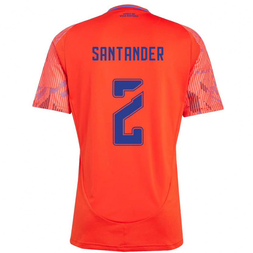 DanxenキッズConstanza Santander#2オレンジ レッドアウェイシャツ2025/26ジャージーユニフォーム