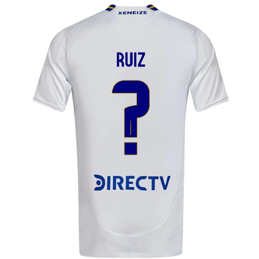 DanxenキッズJoaquín Ruiz#0ホワイト ブルーアウェイシャツ2025/26ジャージーユニフォーム
