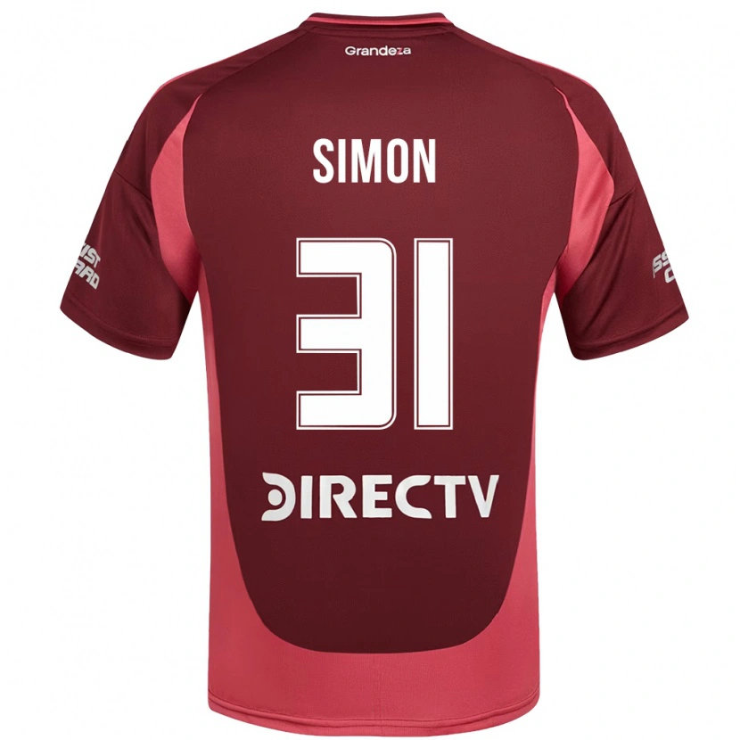 Danxenキッズサンティアゴ・シモン#31バーガンディ マゼンタアウェイシャツ2025/26ジャージーユニフォーム