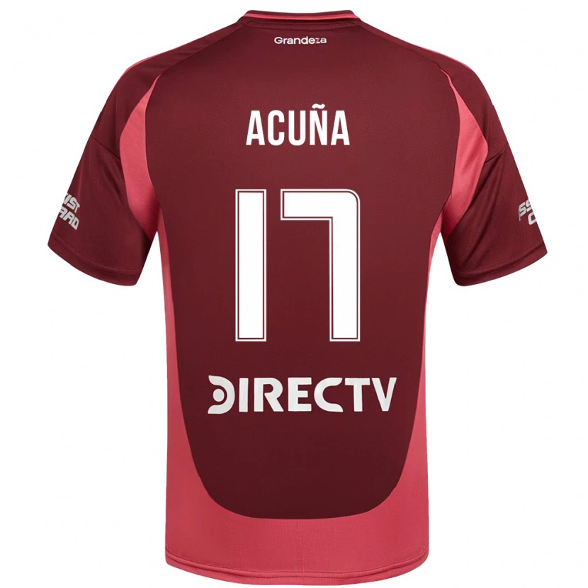 DanxenキッズAyelén Acuña#17バーガンディ マゼンタアウェイシャツ2025/26ジャージーユニフォーム