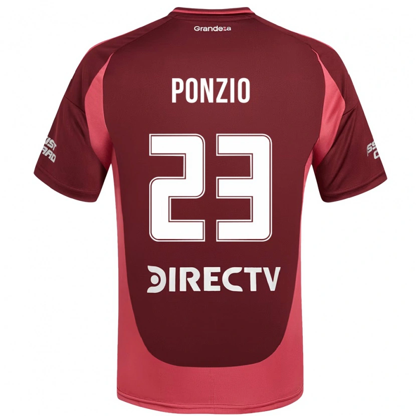 Danxenキッズレオナルド・ポンシオ#23バーガンディ マゼンタアウェイシャツ2025/26ジャージーユニフォーム