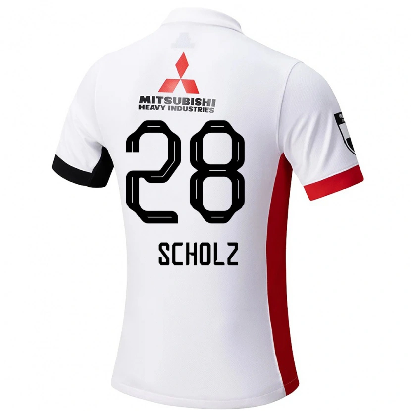 Danxenキッズアレクサンダー・ショルツ#28ホワイト ブラックアウェイシャツ2025/26ジャージーユニフォーム