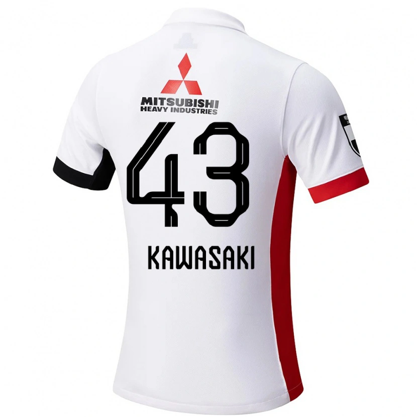 DanxenキッズAtsushi Kawasaki#43ホワイト ブラックアウェイシャツ2025/26ジャージーユニフォーム