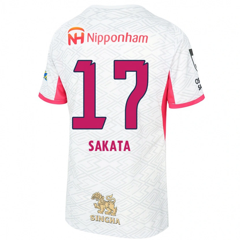 Danxenキッズレイヤ 坂田#17ホワイト サクラピンクアウェイシャツ2025/26ジャージーユニフォーム