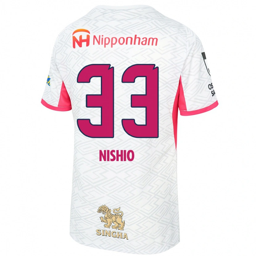 Danxenキッズ西尾隆矢#33ホワイト サクラピンクアウェイシャツ2025/26ジャージーユニフォーム