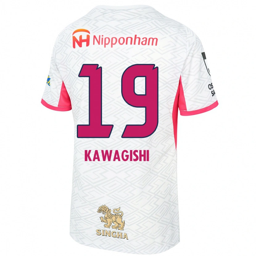 DanxenキッズEmika Kawagishi#19ホワイト サクラピンクアウェイシャツ2025/26ジャージーユニフォーム