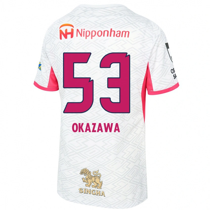 Danxenキッズ岡澤昂星#53ホワイト サクラピンクアウェイシャツ2025/26ジャージーユニフォーム