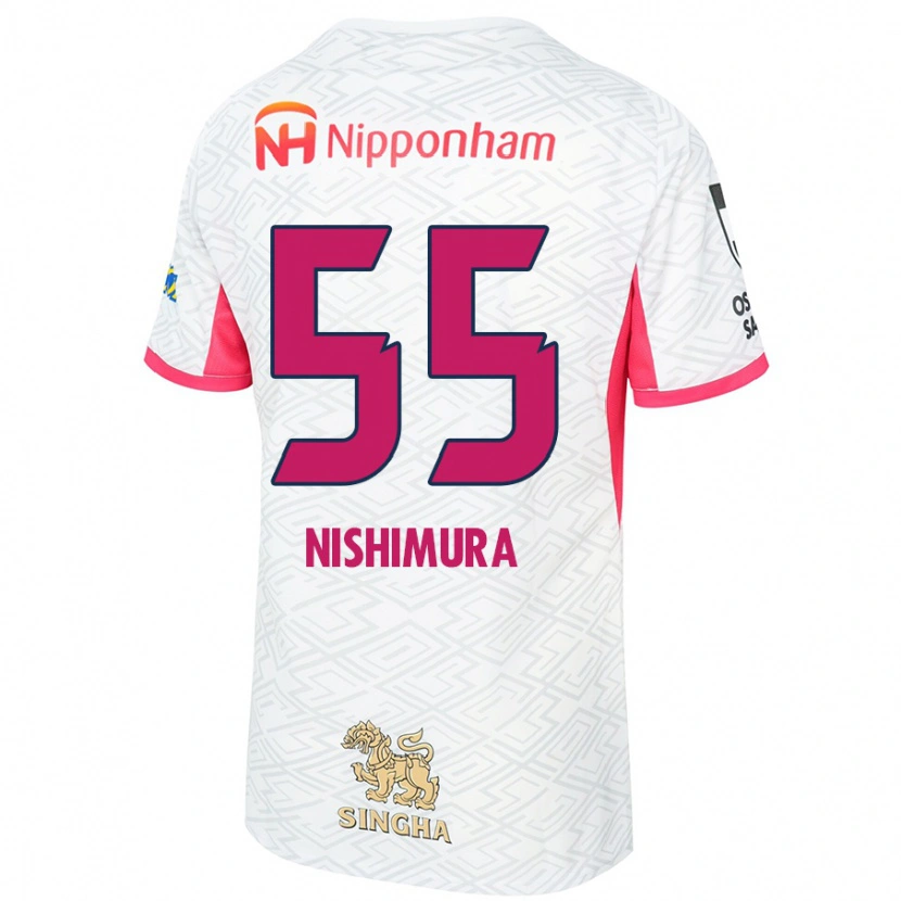 Danxenキッズ西村昴#55ホワイト サクラピンクアウェイシャツ2025/26ジャージーユニフォーム