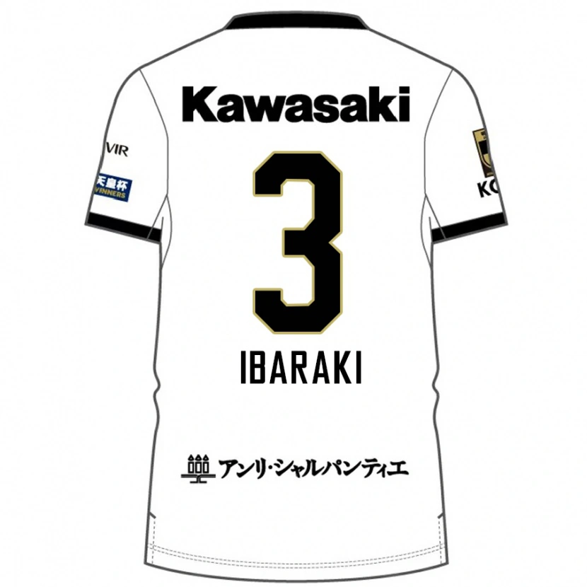 DanxenキッズRiku Ibaraki#3ホワイト ブラックアウェイシャツ2025/26ジャージーユニフォーム