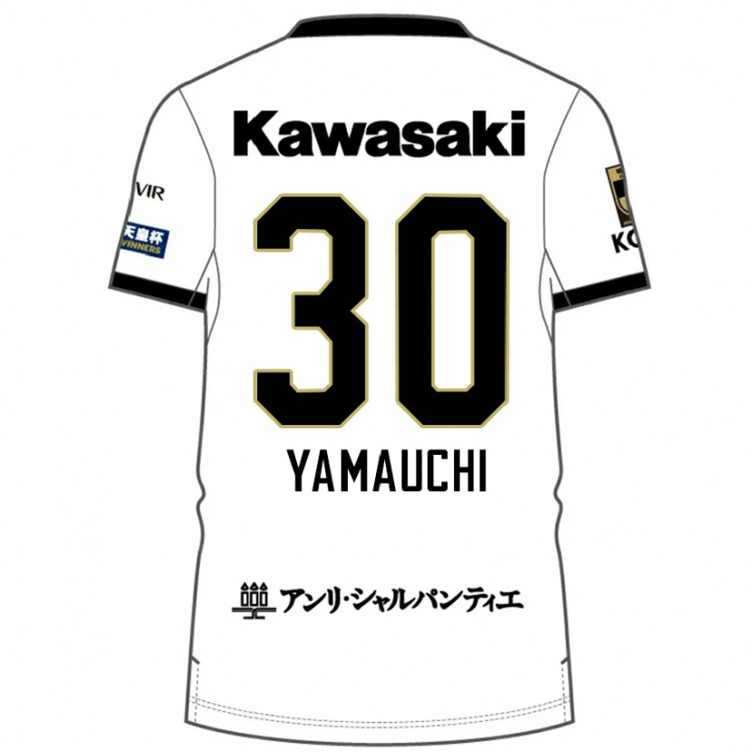 Danxenキッズ山内翔#30ホワイト ブラックアウェイシャツ2025/26ジャージーユニフォーム